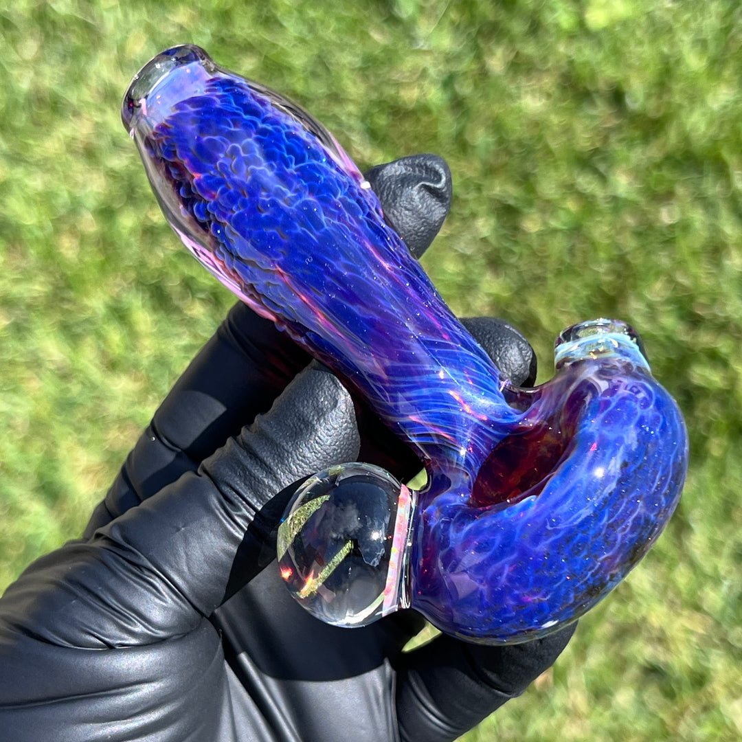 Purple Plasma Pipe with Opal Coin Glass Pipe Tako Glass   