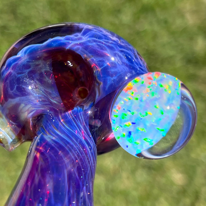 Purple Plasma Pipe with Opal Coin Glass Pipe Tako Glass   