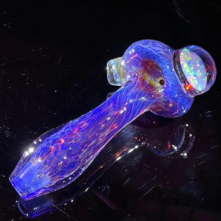 Purple Plasma Pipe with Opal Coin Glass Pipe Tako Glass   