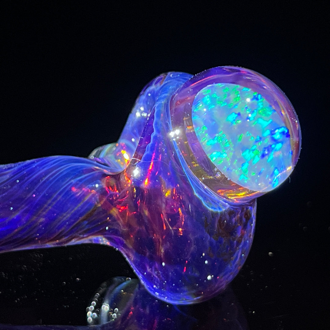 Purple Plasma Pipe with Opal Coin Glass Pipe Tako Glass   