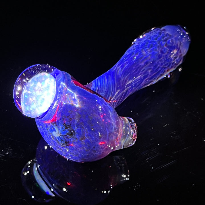 Purple Plasma Pipe with Opal Coin Glass Pipe Tako Glass   