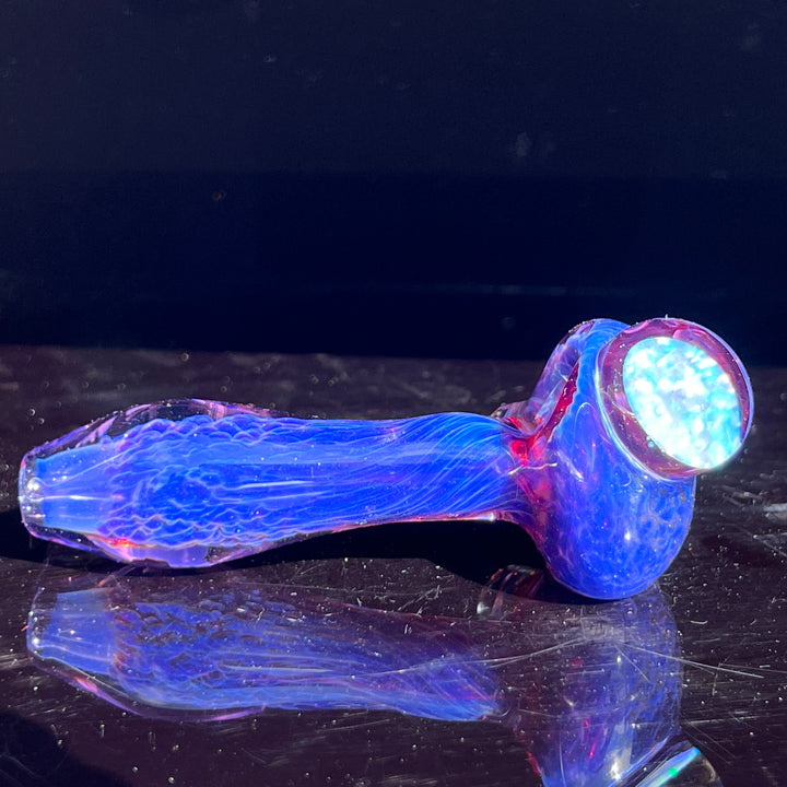 Purple Plasma Pipe with Opal Coin Glass Pipe Tako Glass   