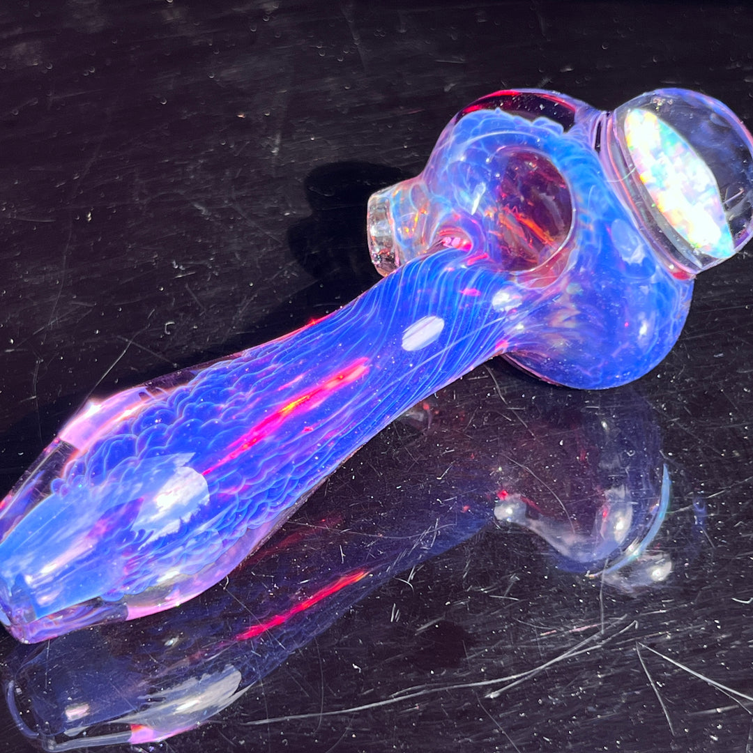 Purple Plasma Pipe with Opal Coin Glass Pipe Tako Glass   