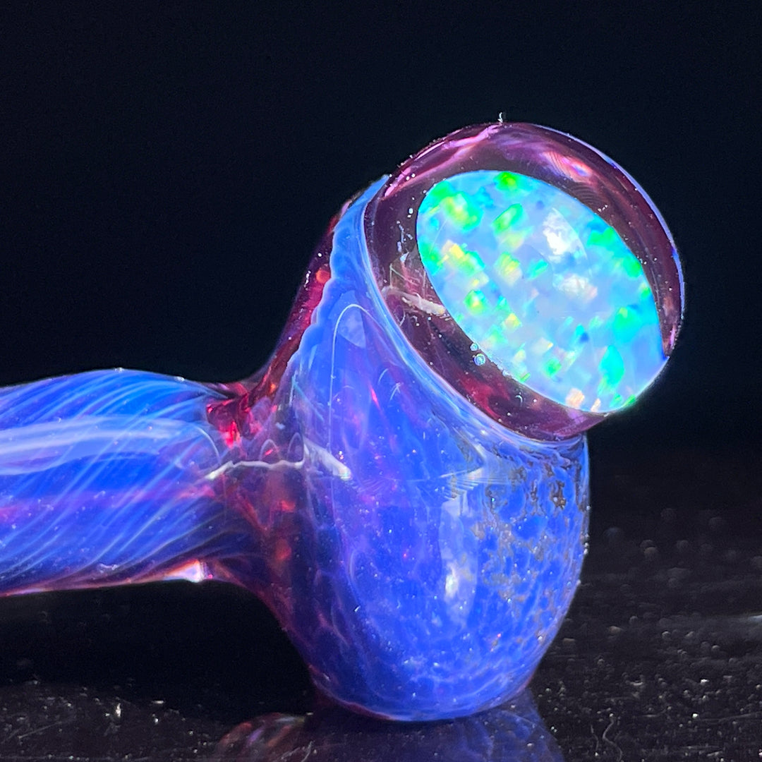 Purple Plasma Pipe with Opal Coin Glass Pipe Tako Glass   