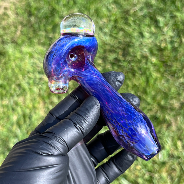 Purple Plasma Pipe with Opal Coin Glass Pipe Tako Glass   