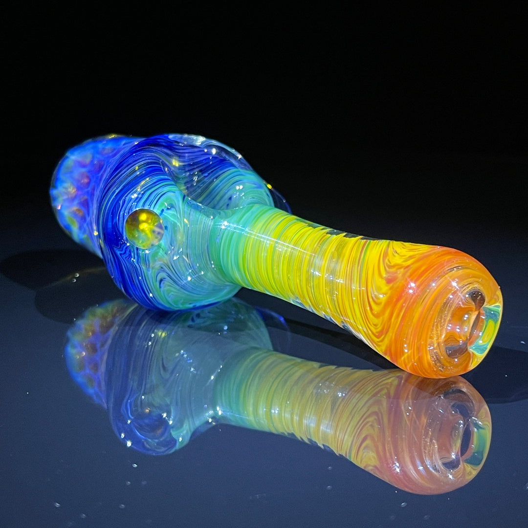 Rainbow Alien Brain Honeycomb Pipe Glass Pipe Plug a Nug