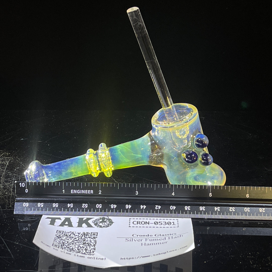 Silver Fumed Hash Hammer Glass Pipe Crondo Glassics   