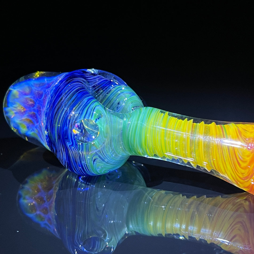 Rainbow Alien Brain Honeycomb Pipe Glass Pipe Plug a Nug