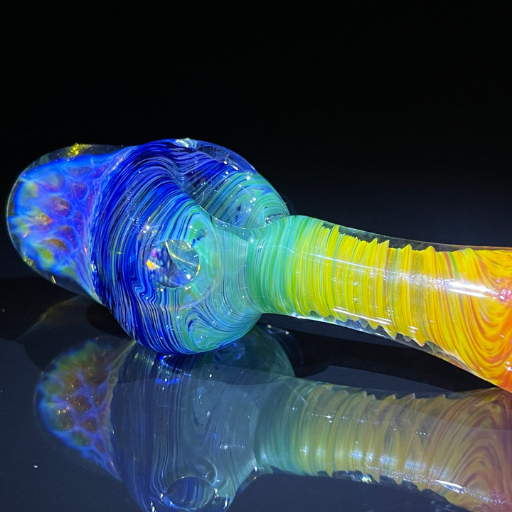 Rainbow Alien Brain Honeycomb Pipe Glass Pipe Plug a Nug