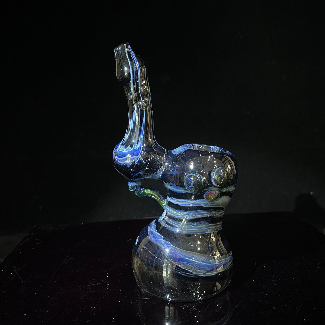 Blue Marble Bubbler Glass Pipe Sable Haze   