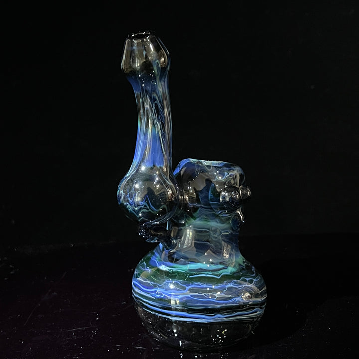 Blue Marble Bubbler Glass Pipe Sable Haze   