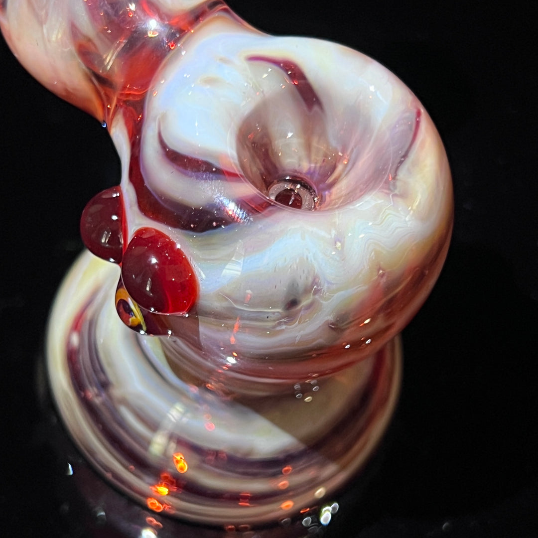 Red Marble Bubbler Glass Pipe Sable Haze   