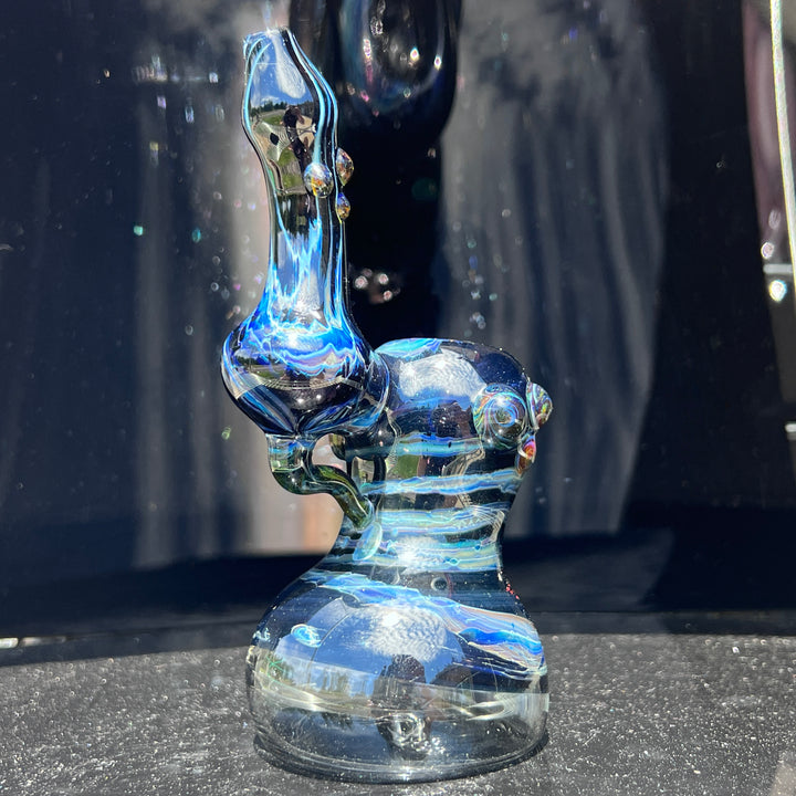 Blue Marble Bubbler Glass Pipe Sable Haze   