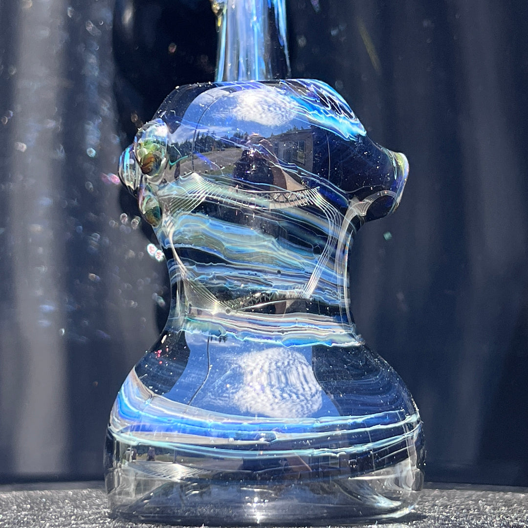 Blue Marble Bubbler Glass Pipe Sable Haze   