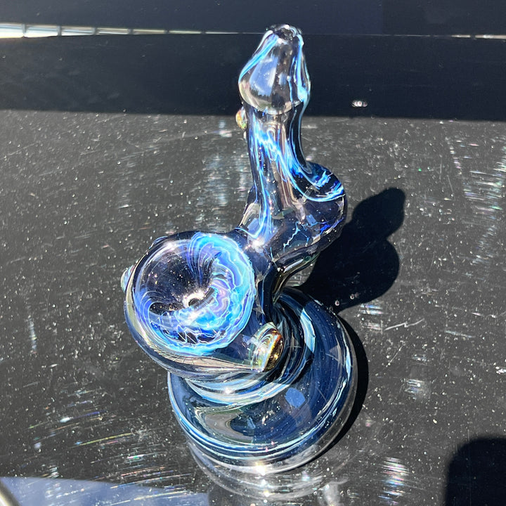 Blue Marble Bubbler Glass Pipe Sable Haze   