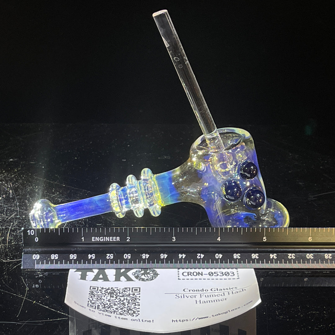 Silver Fumed Hash Hammer Glass Pipe Crondo Glassics   