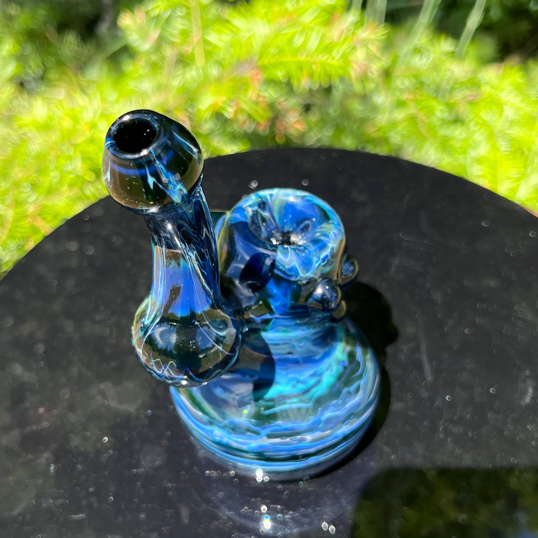 Blue Marble Bubbler Glass Pipe Sable Haze   