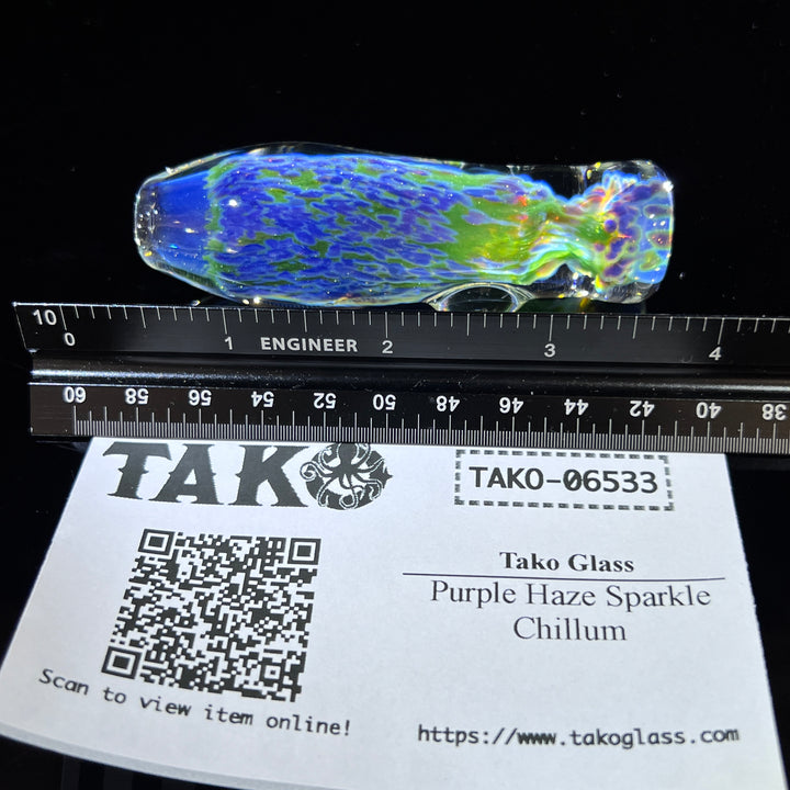 Purple Haze Sparkle Chillum Glass Pipe Tako Glass   