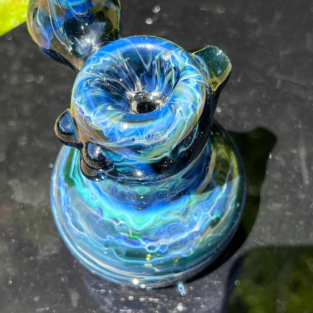 Blue Marble Bubbler Glass Pipe Sable Haze   