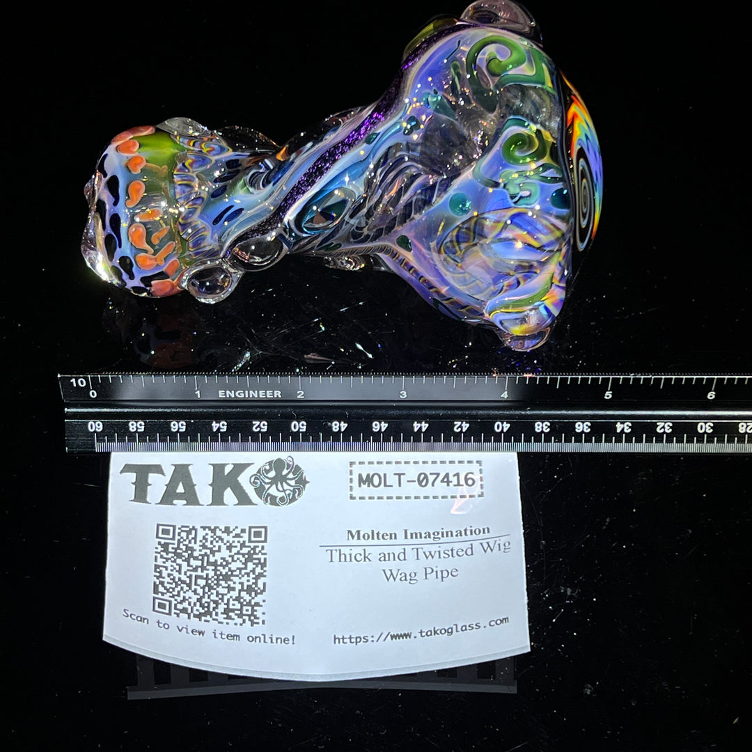 Thick and Twisted Wig Wag Pipe Glass Pipe Molten Imagination