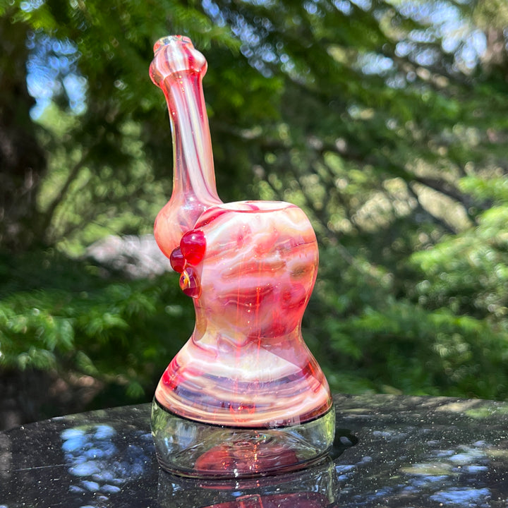 Red Marble Bubbler Glass Pipe Sable Haze   