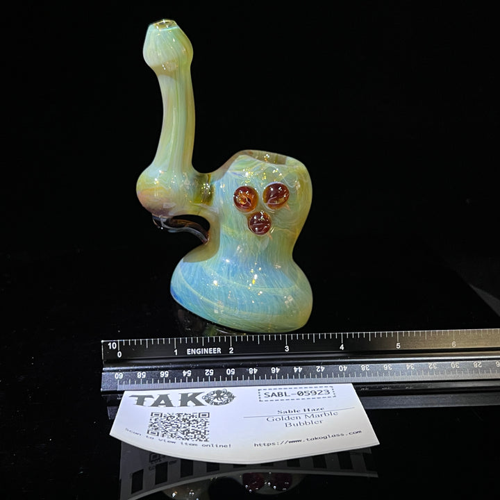 Golden Marble Bubbler Glass Pipe Sable Haze   