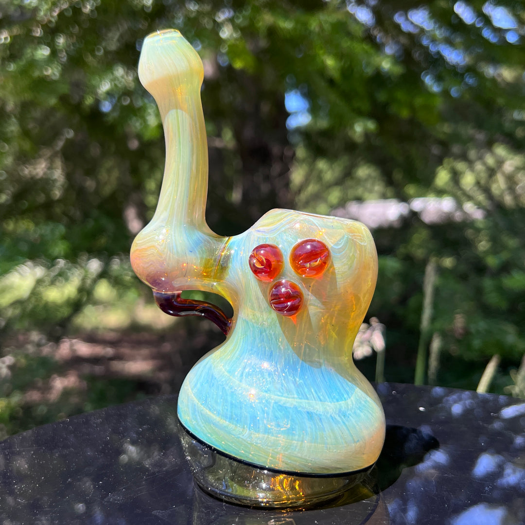 Golden Marble Bubbler Glass Pipe Sable Haze   