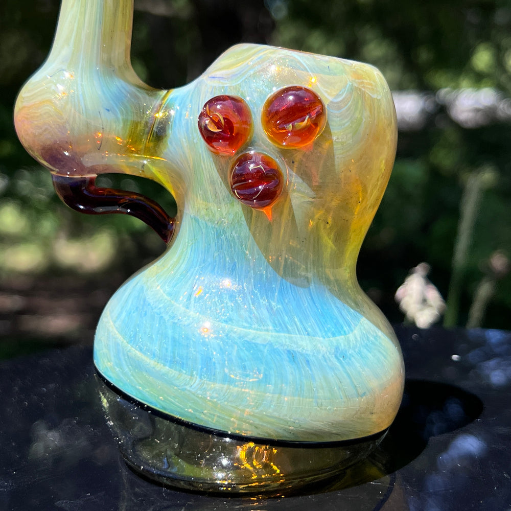 Golden Marble Bubbler Glass Pipe Sable Haze   