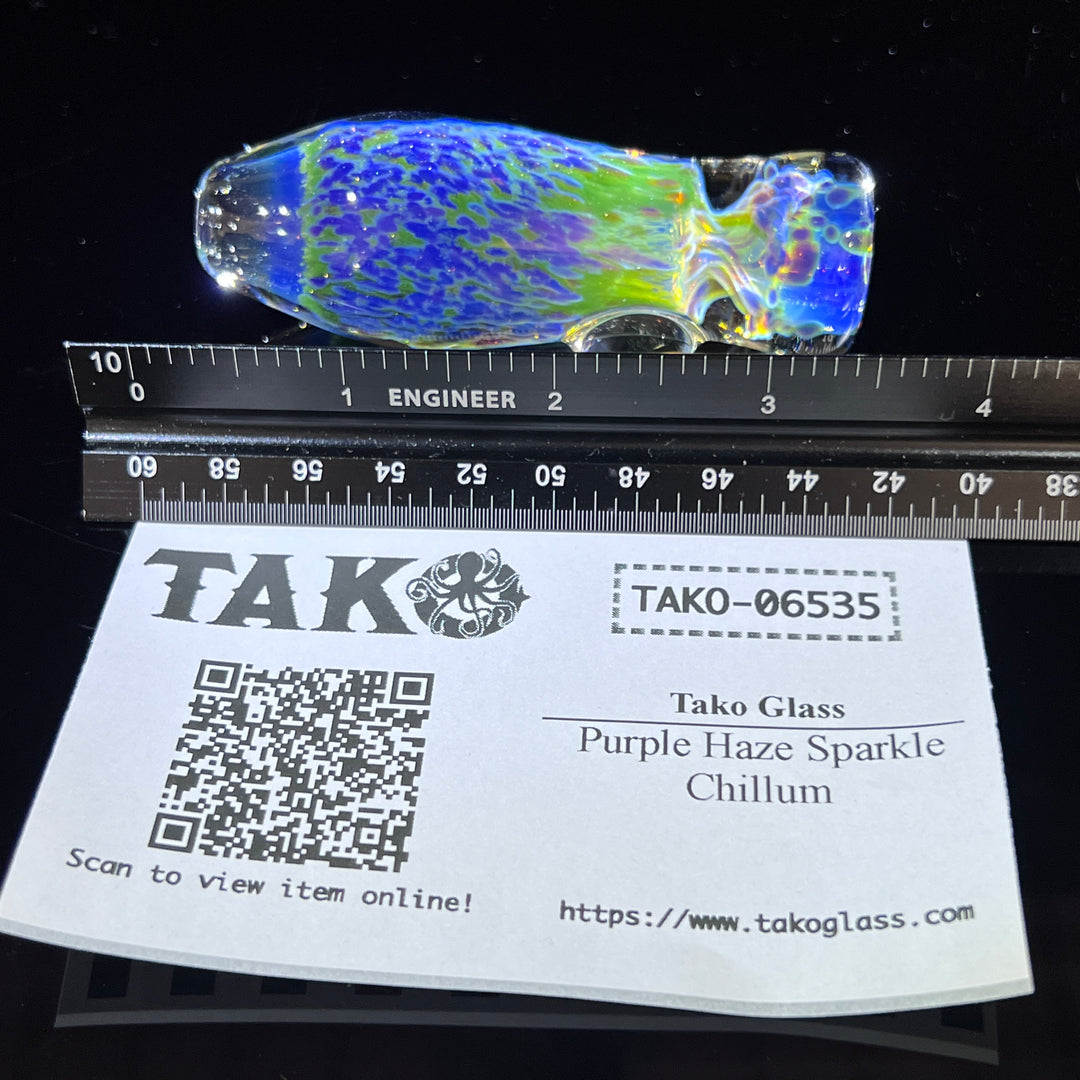 Purple Haze Sparkle Chillum Glass Pipe Tako Glass   