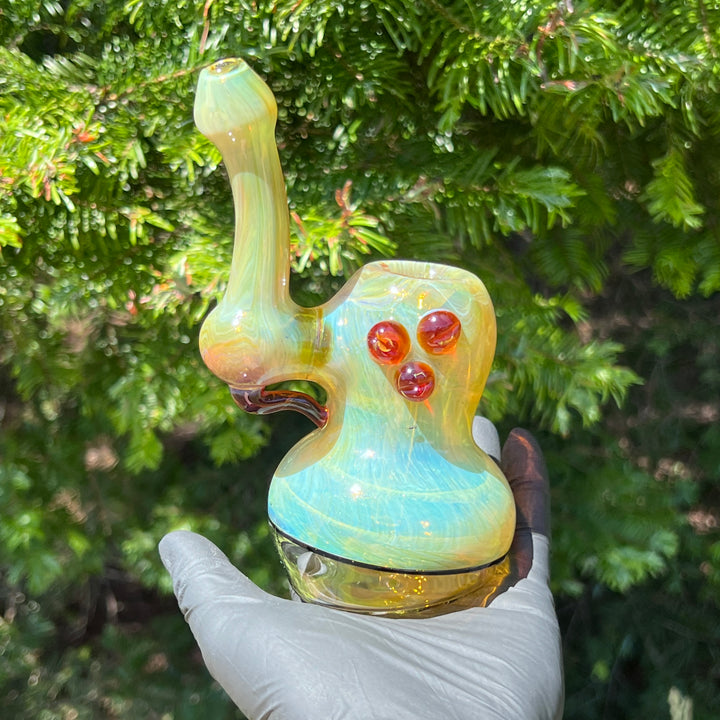 Golden Marble Bubbler Glass Pipe Sable Haze   