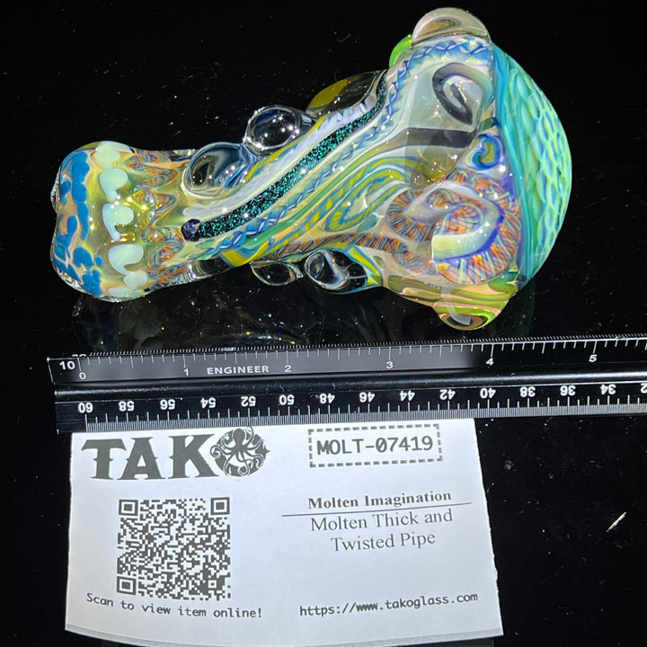 Molten Thick and Twisted Pipe Glass Pipe Molten Imagination