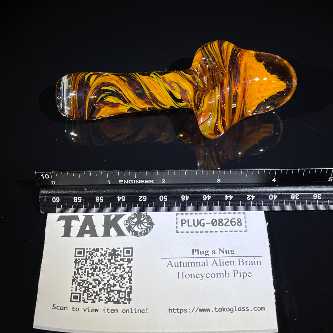 Autumnal Alien Brain Honeycomb Pipe Glass Pipe Plug a Nug