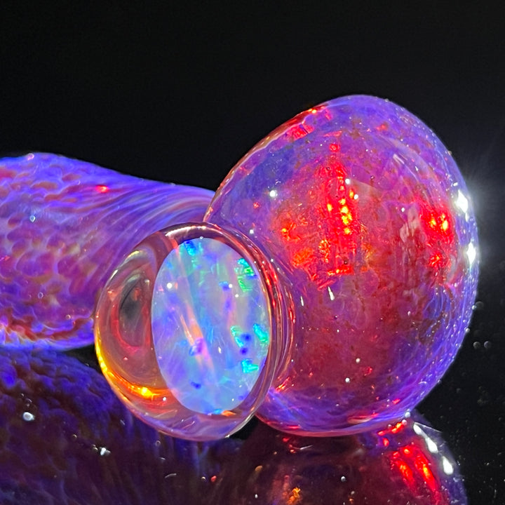 Purple Plasma Pipe with Opal Coin Glass Pipe Tako Glass   