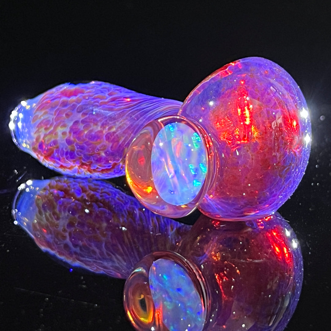 Purple Plasma Pipe with Opal Coin Glass Pipe Tako Glass   