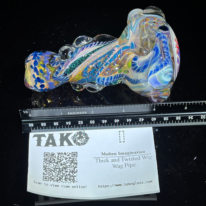 Thick and Twisted Wig Wag Pipe Glass Pipe Molten Imagination