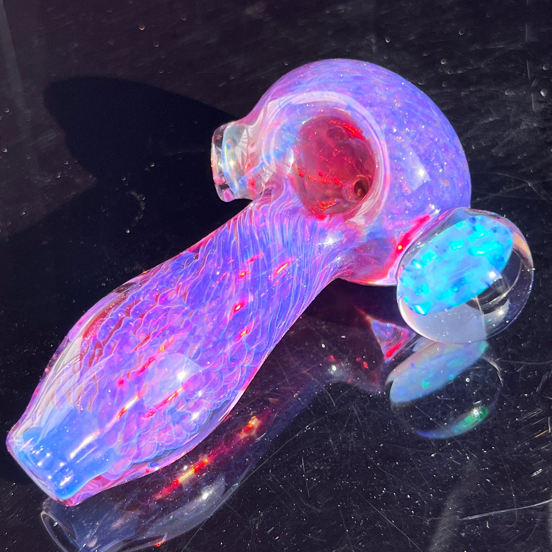 Purple Plasma Pipe with Opal Coin Glass Pipe Tako Glass   