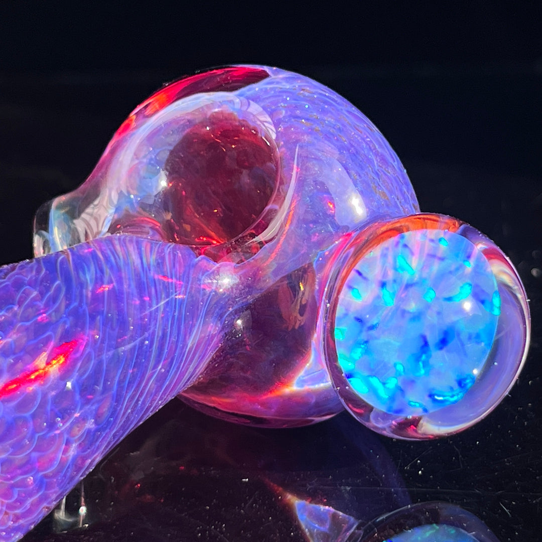 Purple Plasma Pipe with Opal Coin Glass Pipe Tako Glass   