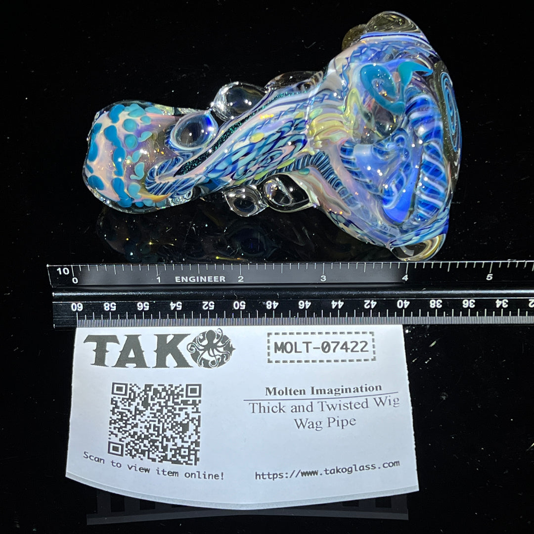 Thick and Twisted Wig Wag Pipe Glass Pipe Molten Imagination