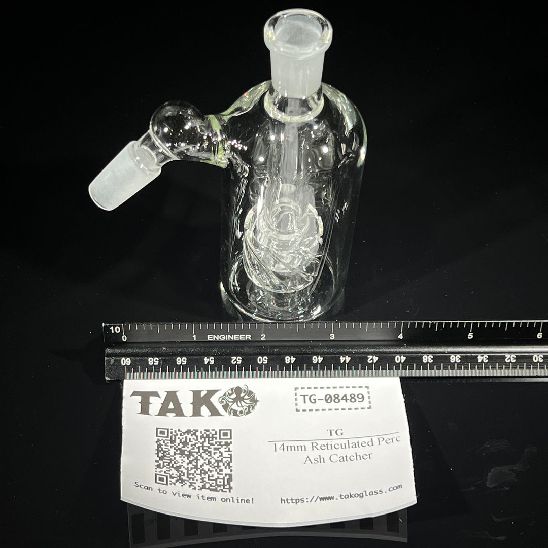 14mm Reticulated Perc Ash Catcher Glass Pipe TG