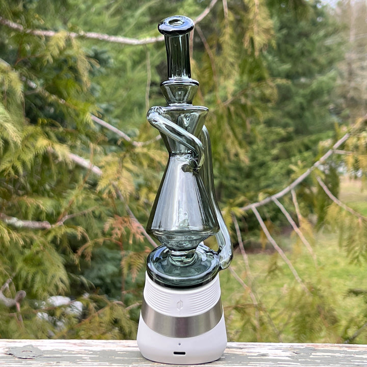 Puffco Peak Smoke Gray Recycler Attachment Glass Pipe TG