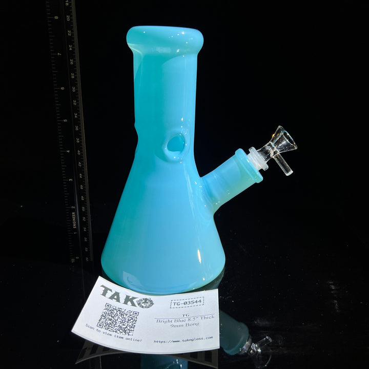 Bright Blue 8.5" Thick 9 mm Bong Glass Pipe TG   