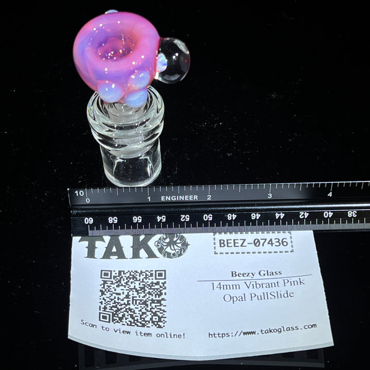 14mm Vibrant Pink Opal PullSlide Accessory Beezy Glass