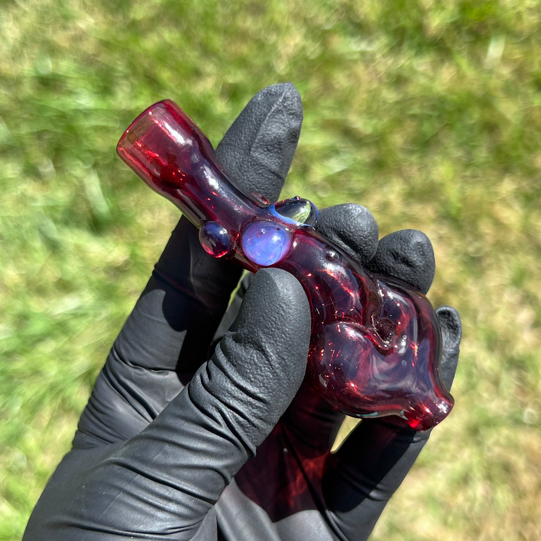 Red Flare Sister Chillum Glass Pipe Sable Haze   