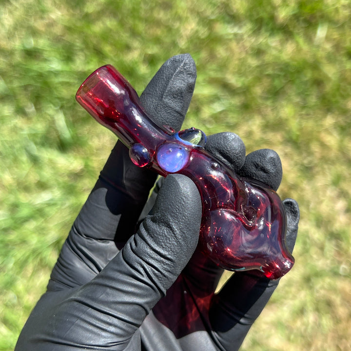 Red Flare Sister Chillum Glass Pipe Sable Haze   