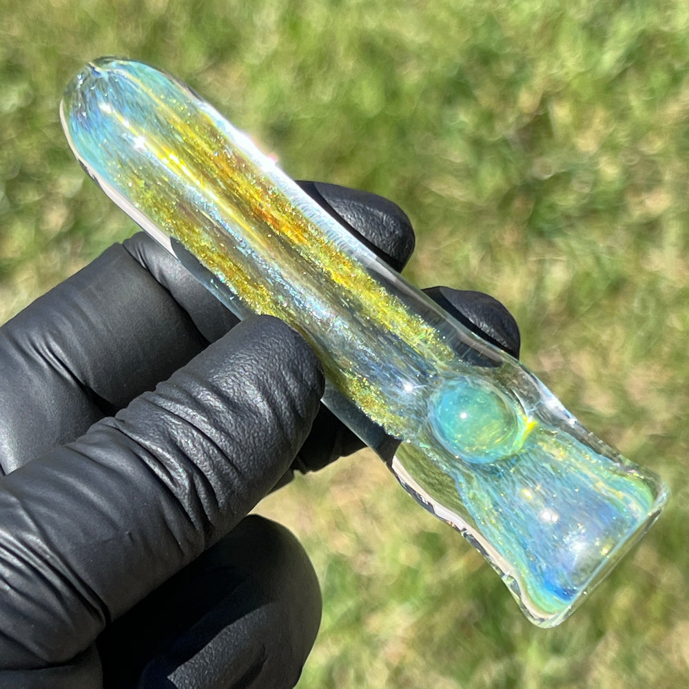 Mystery Aventurine Chillum Glass Pipe Chuck Glass   