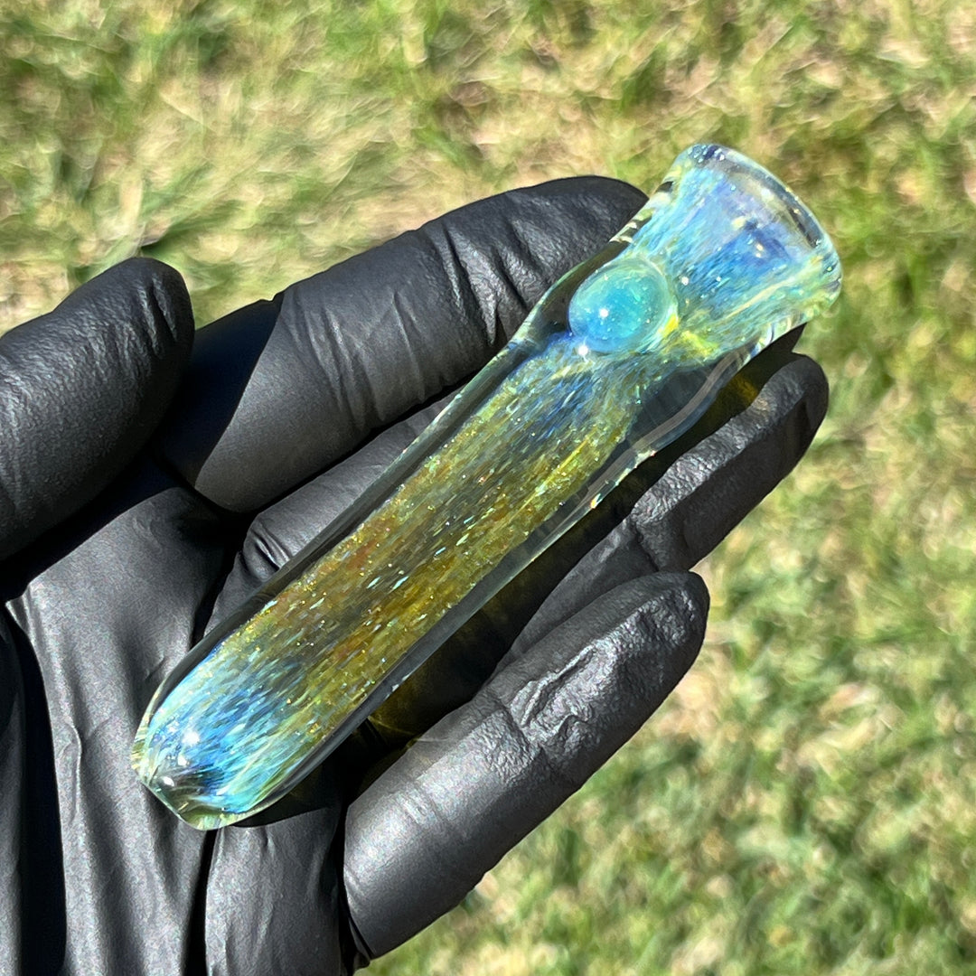 Mystery Aventurine Chillum Glass Pipe Chuck Glass   