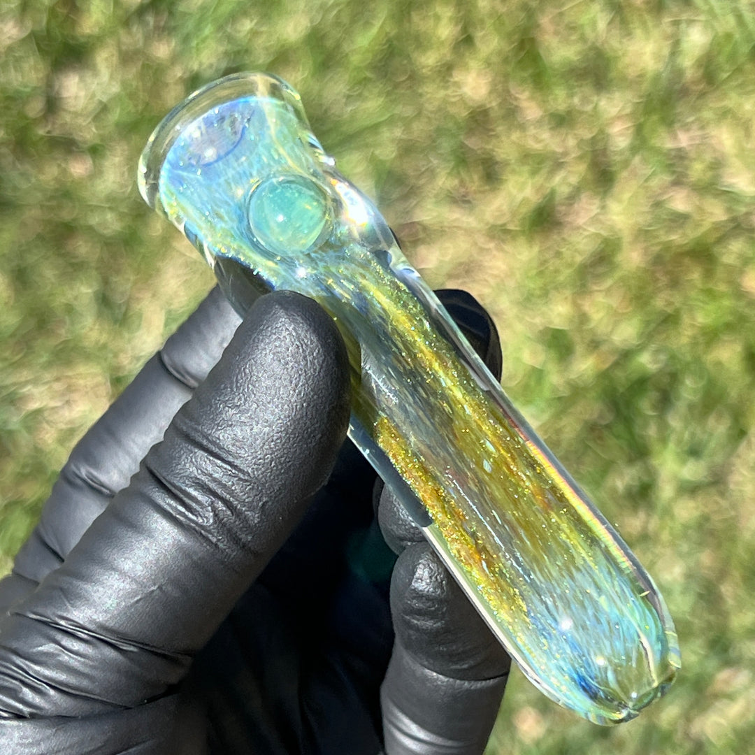 Mystery Aventurine Chillum Glass Pipe Chuck Glass   