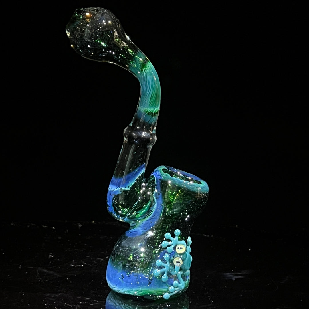 Deep Green Sherlock Frog Bubbler Glass Pipe Beezy Glass