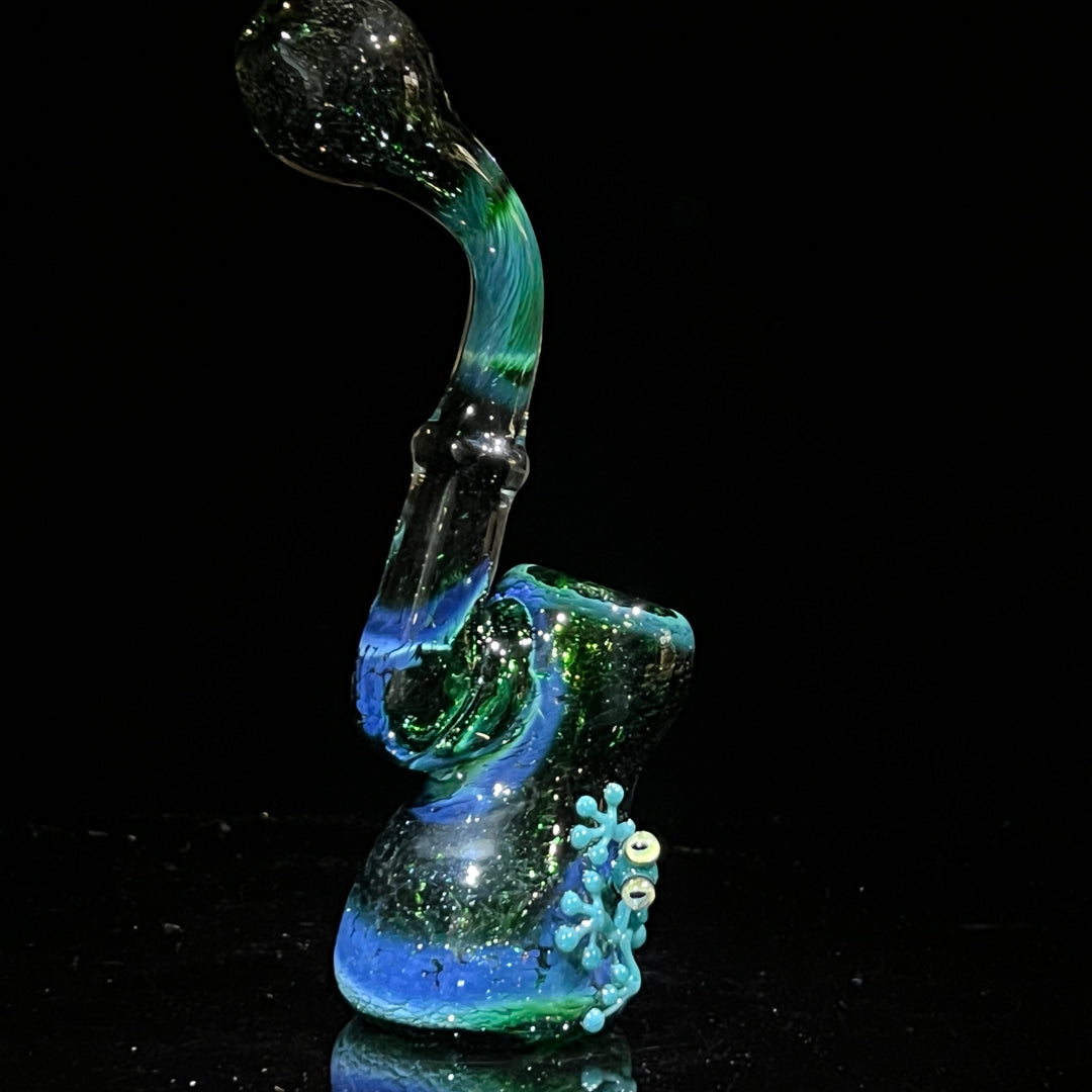 Deep Green Sherlock Frog Bubbler Glass Pipe Beezy Glass