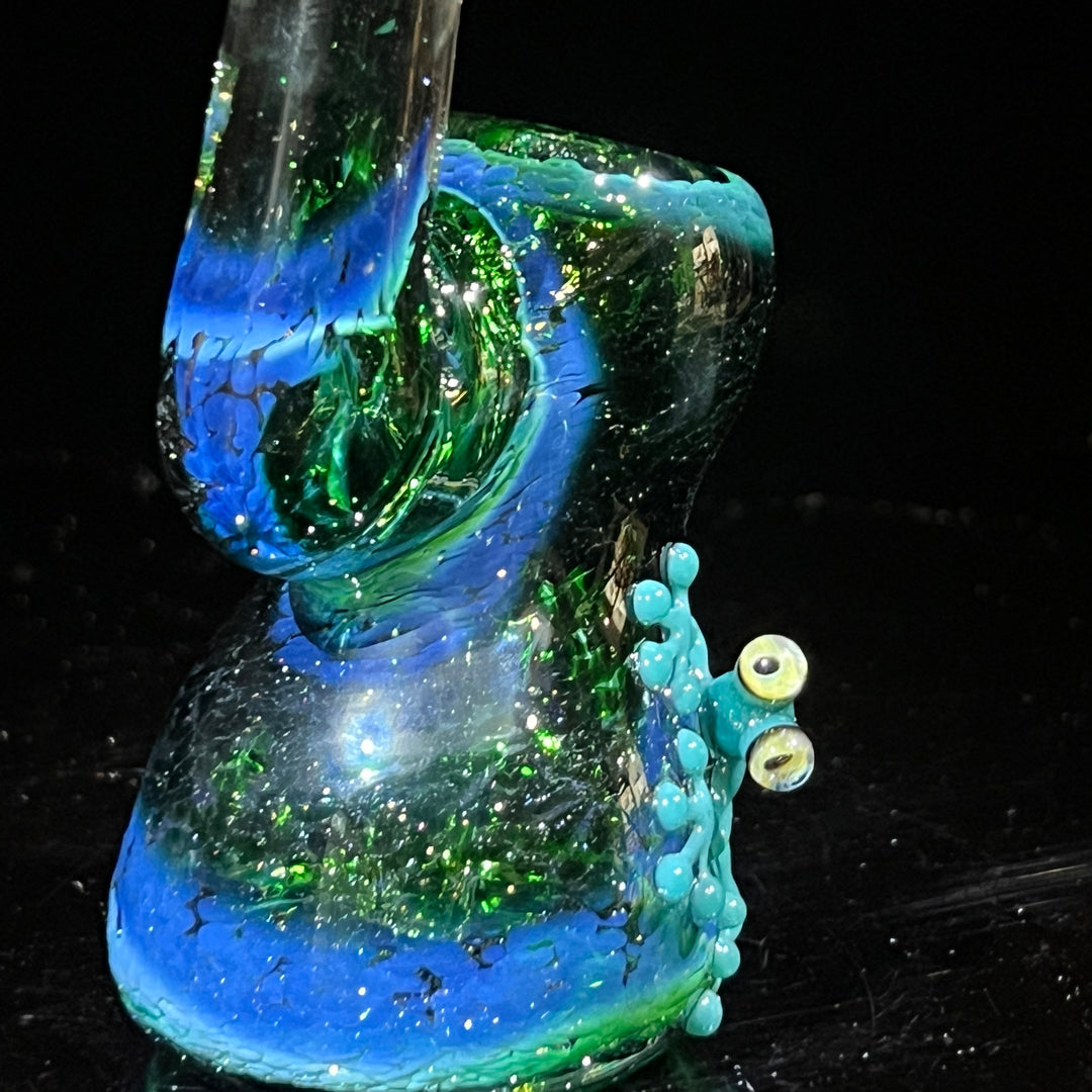 Deep Green Sherlock Frog Bubbler Glass Pipe Beezy Glass